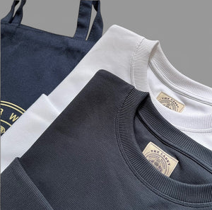 THE NEW CADET HEAVY LONG SLEEVE CREW - TWIN PACK WHITE/NAVY