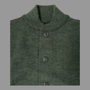 THE BRIG 2  CARDIGAN - HEATHER GREEN