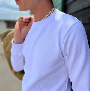 THE NEW CADET HEAVY LONG SLEEVE CREW - TWIN PACK WHITE/NAVY