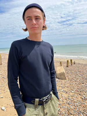 THE NEW CADET HEAVY LONG SLEEVE CREW - TWIN PACK WHITE/NAVY
